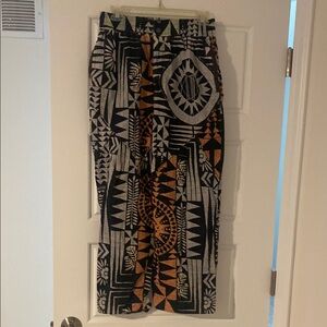 Geometric Patterned pants in Black and Orange FP Movement